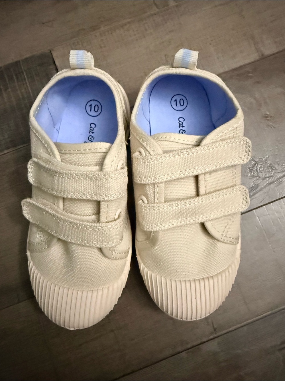 Cat & Jack Cream Canvas Hook-and-Loop Toddler Sneakers